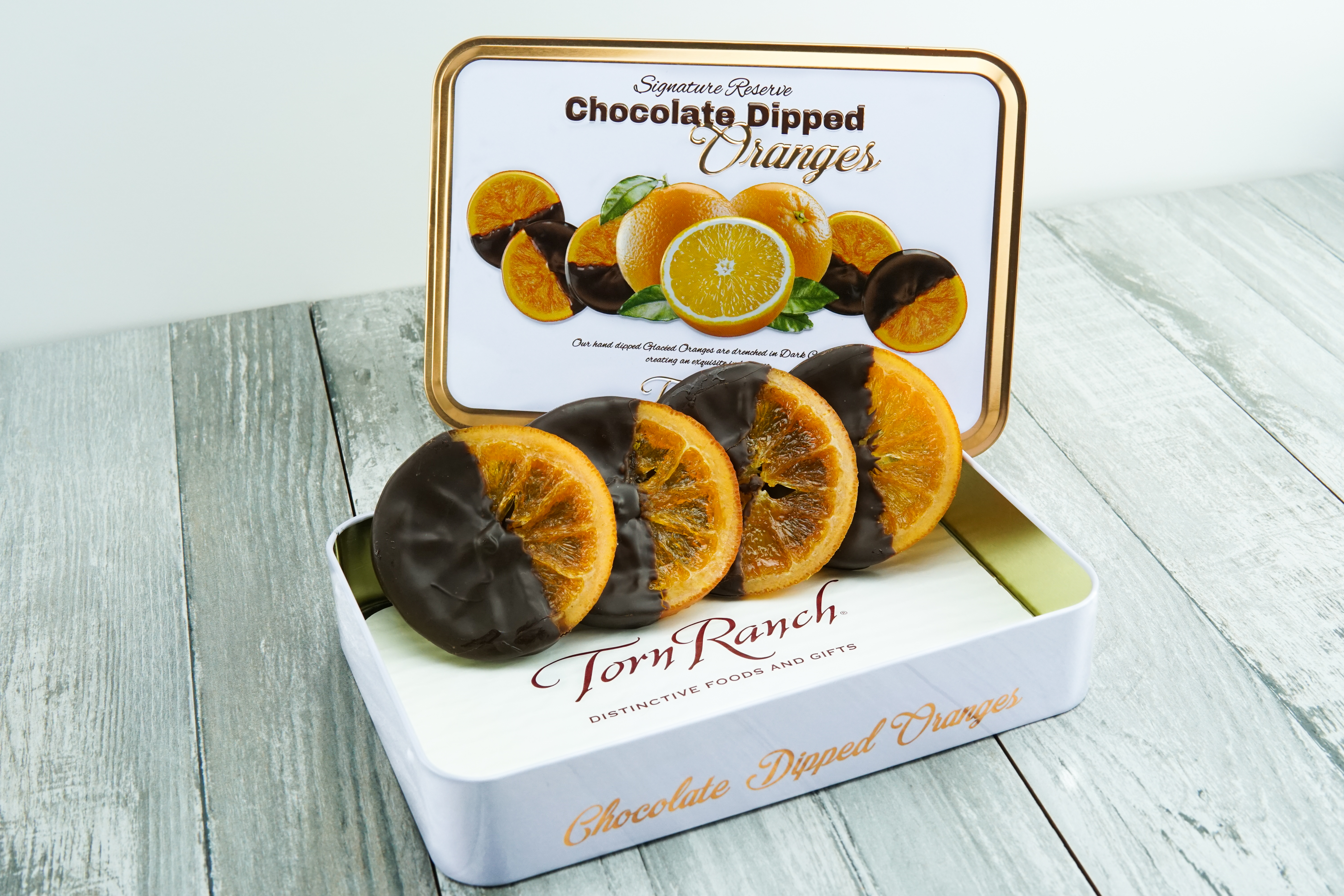 Amazon.com : Chocolate Dipped Oranges Gift Tin l Embossed Tin l
