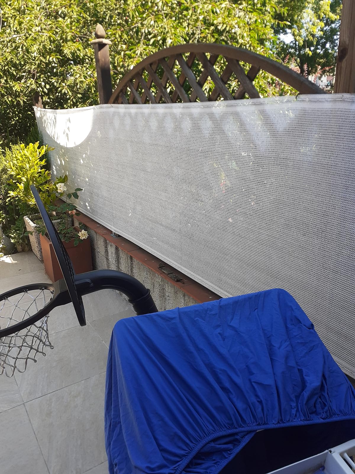 Rete Ombreggiante 1x5 Metri – HDPE, Anti-UV 60-65%, Con Occhielli In Alluminio, Per Balcone, Giardino, Piscina, Serre E Privacy - 2