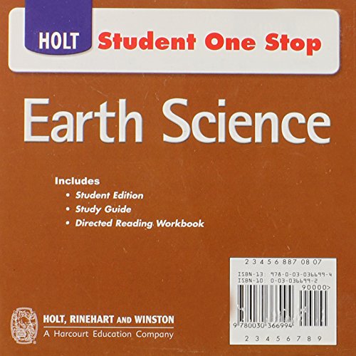 Cover of Holt Earth Science STUDENT ONE STOP CD-ROM