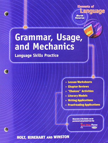 Cover of Grammar Usage and Mechanics
