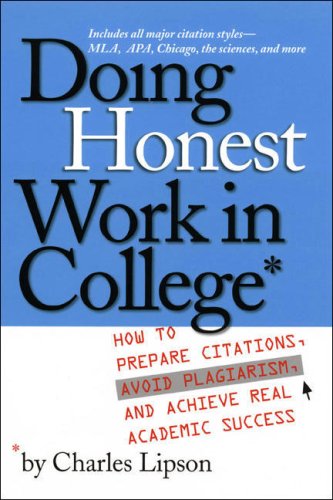 Doing Honest Work In College (By: Charles Lipson) cover
