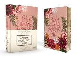 Niv Artisan Collection Bible Cloth Over Board Pink Floral Designed Edges Under Gilding Red Letter Comfort Print