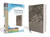 Niv Bible For Kids Large Print Cloth Over Board Gray Red Letter Comfort Print Thinline Edition