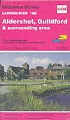 Landranger Map 186: Aldershot, Guildford and Surrounding Area