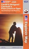 Explorer Map 151: Cardiff and Bridgend/Caerdydd a Phen-y-bont Ar Ogwr