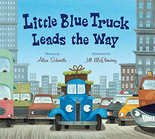 Little Blue Truck Leads the Way Padded Board Book book cover
