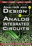 Analysis And Design Of Analog Integrated Circuits