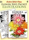 Color Your Own Flower Seed Packet Illustrations