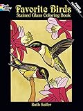 Favorite birds stained glass coloring book