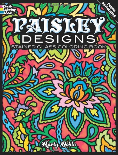 Cover of Paisley Designs Stained Glass Coloring Book