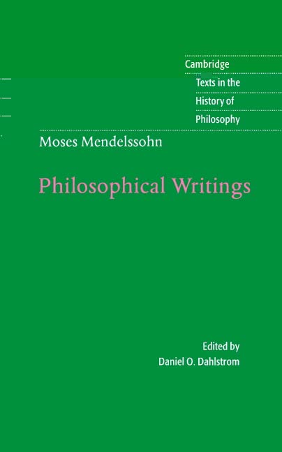Moses Mendelssohn: Philosophical Writings book cover