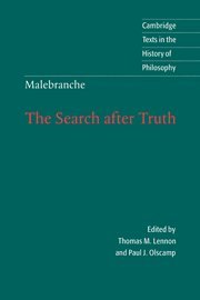The Search after Truth (By: Nicolas Malebranche,Thomas M. Lennon) cover