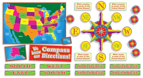 Cover of U.S. Map and Compass Directions! Bulletin Board