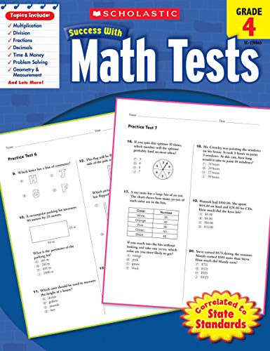 Scholastic Success with Math Tests, Grade 4 cover