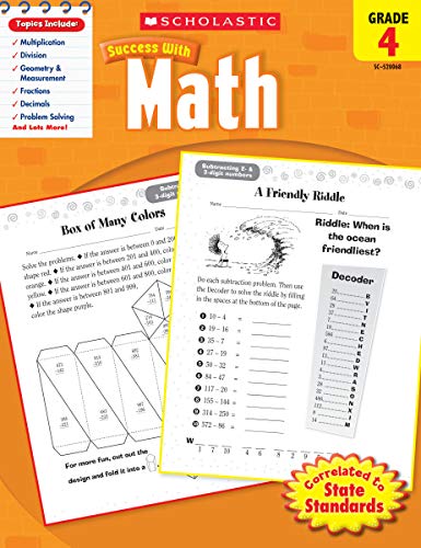 Scholastic Success with Math, Grade 4 cover