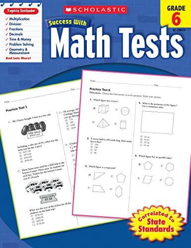 Scholastic Success with Math Tests, Grade 6 cover