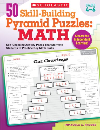 Cover of 50 Skill-Building Pyramid Puzzles - Math, Grades 4-6