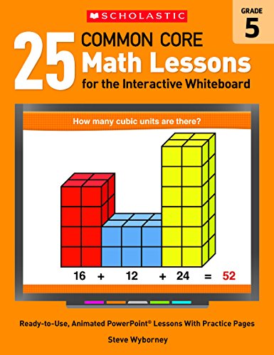 Cover of 25 Common Core Math Lessons for the Interactive Whiteboard : Grade 5