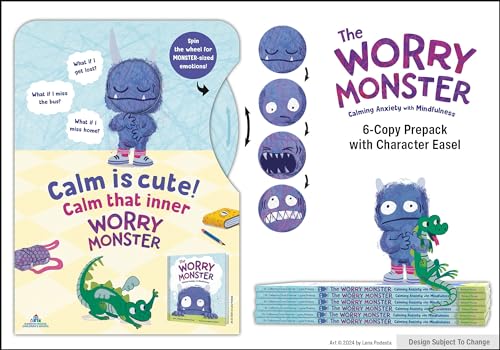 Cover of Worry Monster Calming Anxiety with Mindfulness 6-Copy Prepack with Character Easel Fall 2024