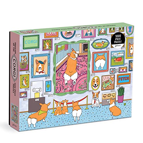 Galison Museum of The Corgi 1000 Piece Puzzle from Galison - 27" x 20" Jigsaw Puzzle, Fun and Colorful Artwork, Thick and Sturdy Pieces, for The Dog Lover in Your Life