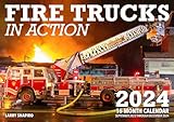 Fire Trucks in Action 2024: 16-Month Calendar: September 2023 to December 2024