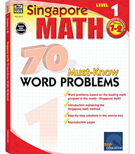 Singapore Math β 70 Must-Know Word Problems Workbook for 1st, 2nd Grade cover