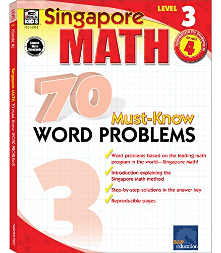 Singapore Math β 70 Must-Know Word Problems Workbook for 4th Grade cover