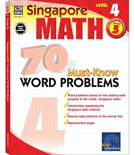Singapore Math β 70 Must-Know Word Problems Workbook for 5th Grade cover