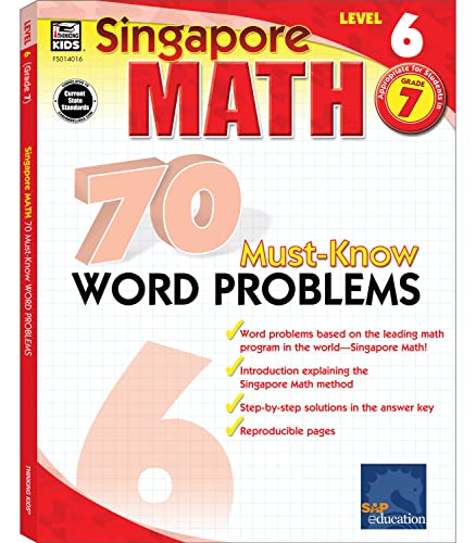 Singapore Math β 70 Must-Know Word Problems Workbook for 7th Grade cover