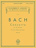Concerto In D Minor For Two Violins And Piano Schirmers Library Of Musical Classics Vol 899