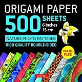 Origami Paper 500 Sheets Nature Photo Patterns 6 Inches High Quality Doublesided