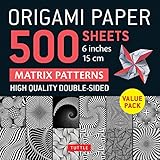 Origami Paper 500 sheets Matrix Patterns 6 (15 cm): Tuttle Origami Paper: Double-Sided Origami Sheets Printed with 12 Different Designs (Instructions for 5 Projects Included)