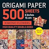 Origami Paper 500 sheets Kimono Flowers 6 (15 cm)