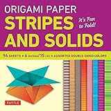 Origami Paper - Stripes and Solids 6 - 96 Sheets: Tuttle Origami Paper: Origami Sheets Printed with 8 Different Patterns: Instructions for 6 Projects Included (Tuttle Specials)