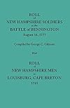 Roll of New Hampshire soldiers at the Battle of Bennington, August 16, 1777