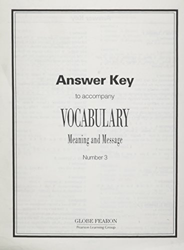 Cover of Vocabulary, Meaning and Message