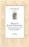 Beyond Form Criticism: Essays in Old Testament Literary Criticism (Sources for Biblical and Theological Study Old Testament Series) Vol. 2