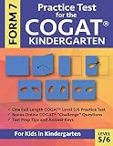 Practice Test For The Cogat Form 7 Kindergarten Level 56 Gifted And Talented Test Prep For Kindergarten Cogat Kindergarten Practice Test Cogat Workbook For Children In Kindergarten Gate
