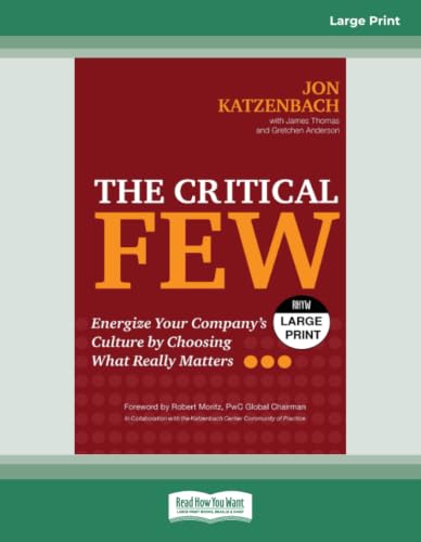 The Critical Few: Energize Your Company's Culture by Choosing What Really Matters cover