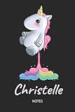 Christelle Notes Noms Personnalis Carnet De Notes Journal Pour Les Filles Et Les Femmes Kawaii Licorne Ptant Arcenciel Accessoires De Cadeau Original Anniversaire Femme