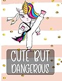 Cute But Dangerous Unicorn Taekwondo College Ruled Line Note Book