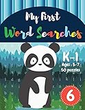 My First Word Searches 50 Large Print Word Search Puzzles Wordsearch Kids Activity Workbooks K1 Ages 57 Panda Design Vol6 Kids Word Search Books