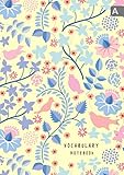 Vocabulary Notebook B5 Notebook 3 Columns Medium With Az Alphabetical Tabs Printed Pastel Wildflower Bird Design Yellow