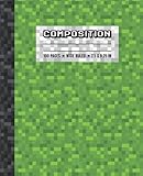 Composition Wide Ruled Writing Notebook For Boys And Girls Green Pixel Gamer Pattern Blank Lined Book