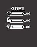 Gael Pixel Retro Game 8 Bit Design Blank Composition Notebook College Ruled Name Personalized For Boys Men Gaming Desk Stuff For Gamer Boys Gift Birthday Christmas Gift For Men