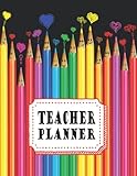 Teacher Planner Vertical Academic Year Lesson Plan Calendar 8 Period Full Year Happy Colored Pencils Lesson Plan Books For Teachers 20202021