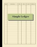 Simple Ledger Cash Book Accounts Bookkeeping Journal For Small Business 120 Pages 85 X 11 Log Track Record Debits Credits