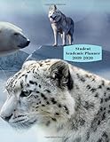 Student Academic Planner 20192020 Daily Organizer Calendar Class Schedule Wolf Snow Leopard Polar Bear School Assignment Tracker Grade Log Book Goals Notes Pages Weekly Monthly