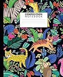Composition Notebook Wide Ruled Blank Journal And Notebook For Students Teens Kids Adorable Wide Lined Notebook For School College For Writing And Notes Funky Jungle Animals Big Cats Print