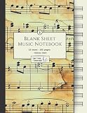 Blank Sheet Music Notebook Music Manuscript Paper White Marble Blank Sheet Music Notebook For Musicians Staff Paper Composition Books Gifts Large 12 Stave 102 Pages 